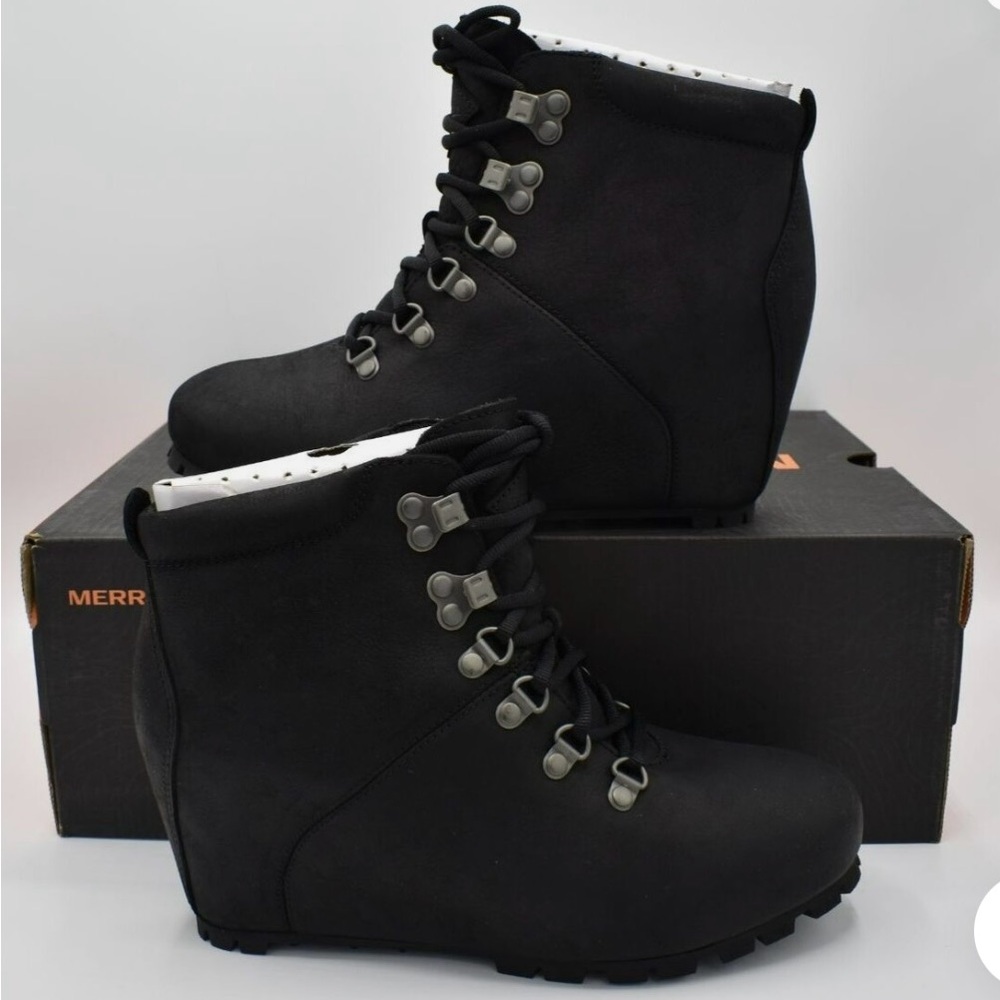 MERRELL Wedge Tremblant Lace up nubuck leather Bootie